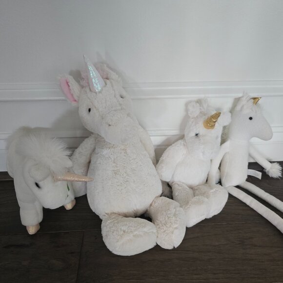 Unicorn Stuffie Collection Set of 6 Gund Pottery Barn - Picture 3 of 4
